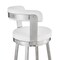 Armen Living Kobe 30" Bar Height Swivel Bar Stool in Brushed Stainless Steel Finish and White Faux Leather 721535761838 - alternate 8